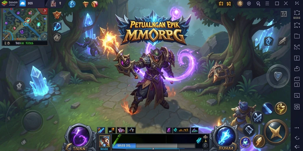 Tampilan gameplay MMORPG yang mendebarkan dan penuh aksi.