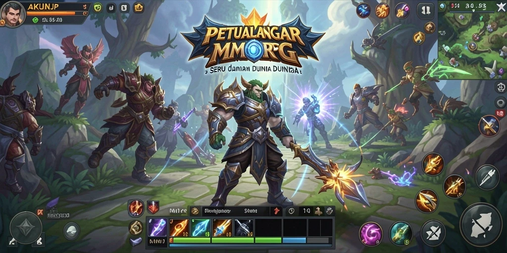 Tampilan gameplay seru di dunia MMORPG AKUNJP.