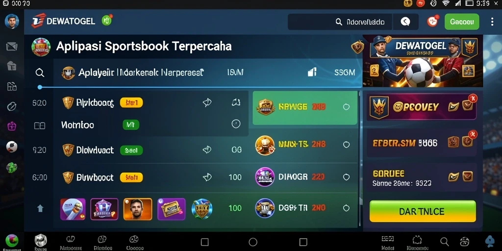 Tampilan gameplay Sportsbook DEWATOGEL yang menarik dan interaktif.