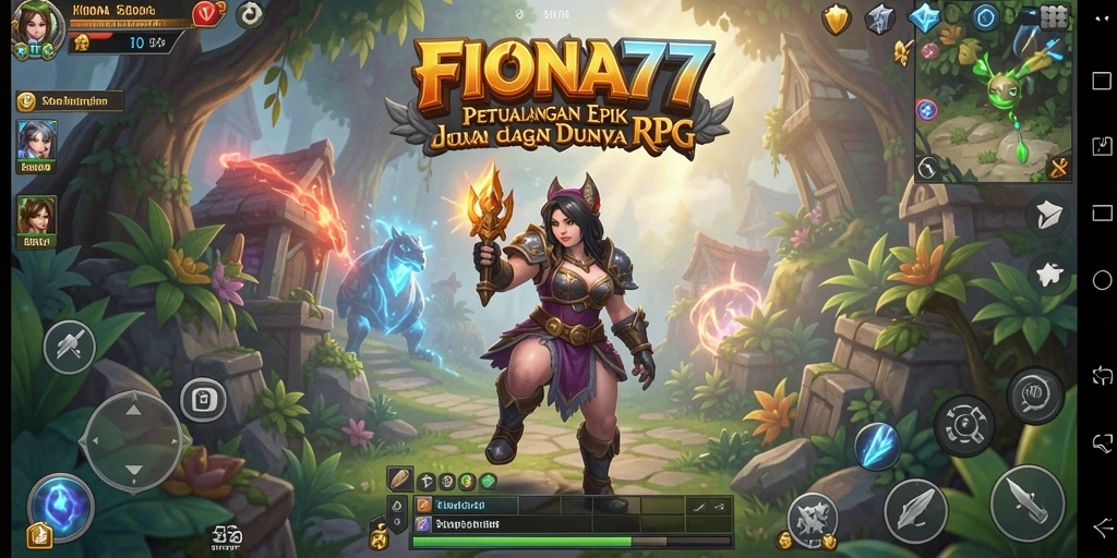 Tampilan utama gameplay FIONA77 yang memukau dan penuh aksi.