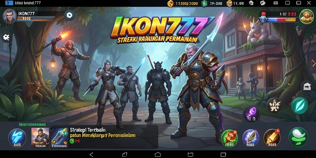 Tampilan gameplay IKON777 yang menampilkan pertempuran strategi yang mendebarkan.