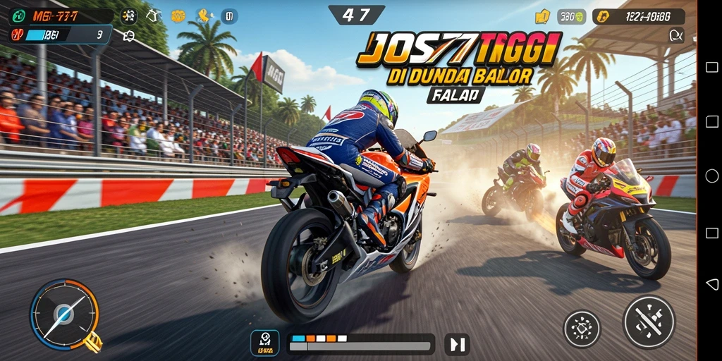 Tampilan gameplay JOS77 yang mendebarkan saat balapan motor.