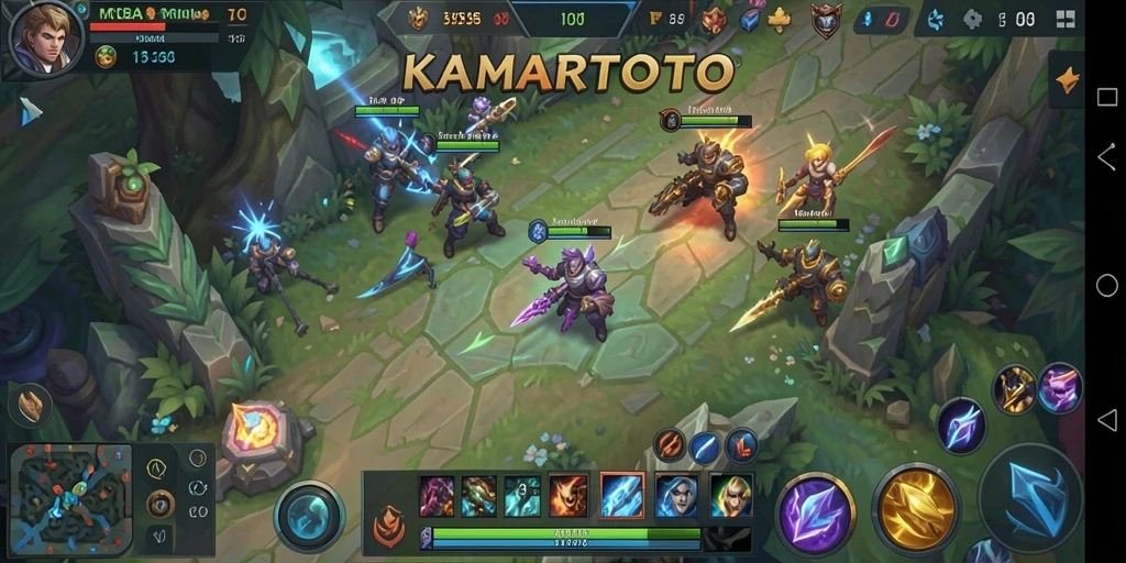 Gameplay KAMARTOTO yang mendebarkan di arena pertempuran MOBA.