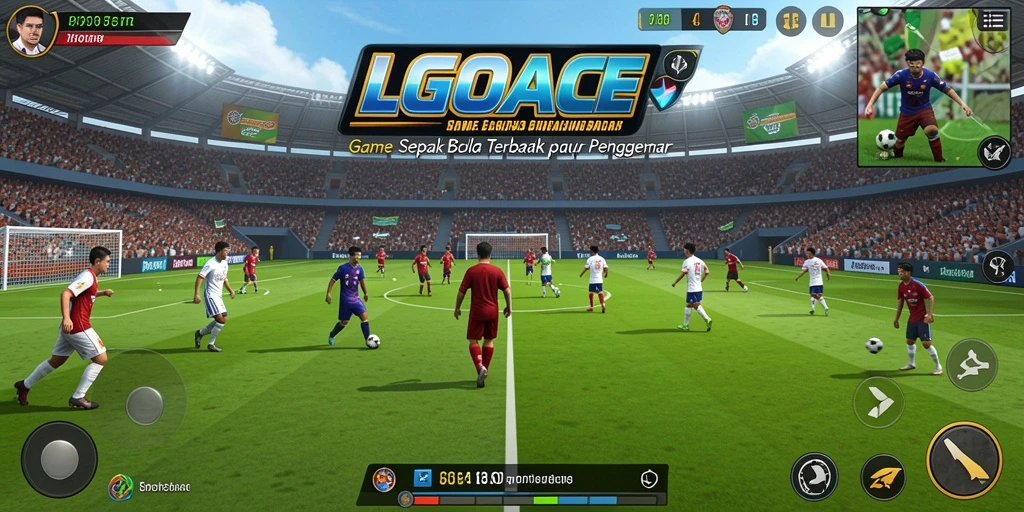 Tampilan gameplay menarik dari LGOACE dengan aksi sepak bola seru.