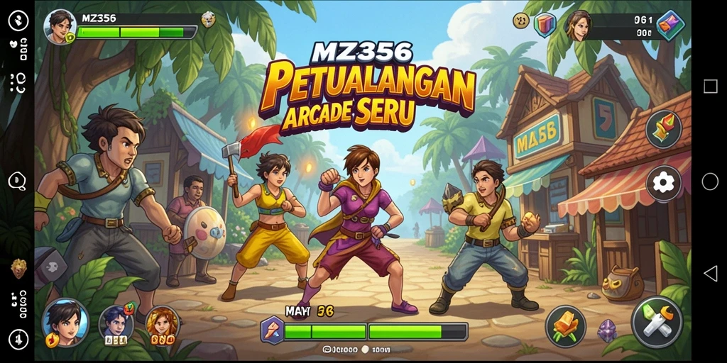 Screenshot gameplay MZ356 yang menampilkan aksi seru di arena Arcade.