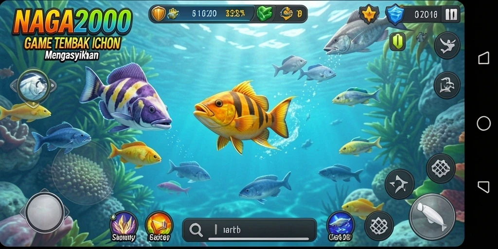 Tampilan gameplay yang menegangkan di NAGA2000 saat menembak ikan.