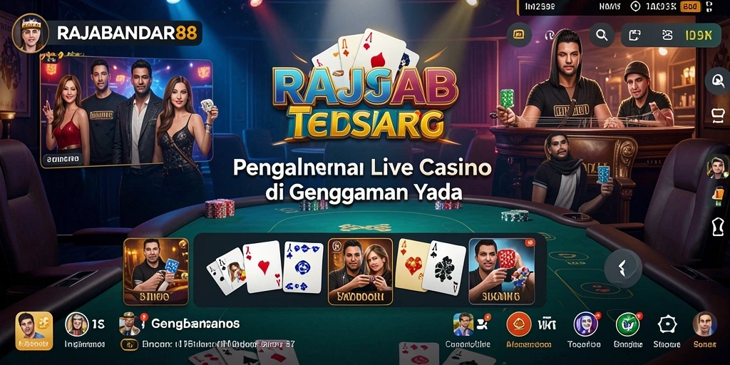 Screenshot gameplay RAJABANDAR88 menunjukkan suasana Live Casino yang nyata.